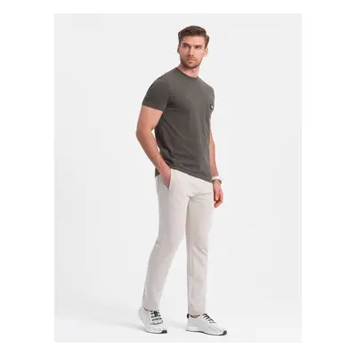 Ombre Men's sweatpants with unlined leg - light beige