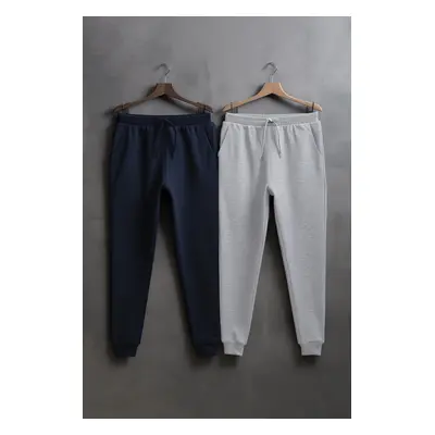 Trendyol Navy Blue Regular/Normal Cut Elastic Leg 2-Pack Sweatpants