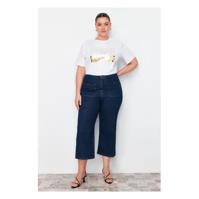 Trendyol Curve Blue Culotte Fit Denim Jeans