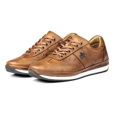 Ducavelli Ostrich Genuine Leather Men's Casual Shoes, Casual Shoes, 100% Leather Shoes.