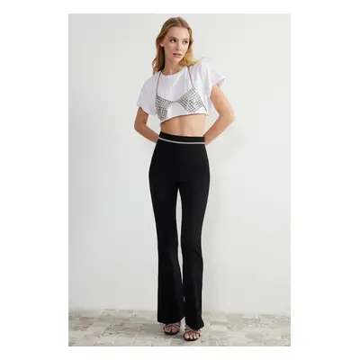 Trendyol Black Shiny Stone Woven Trousers