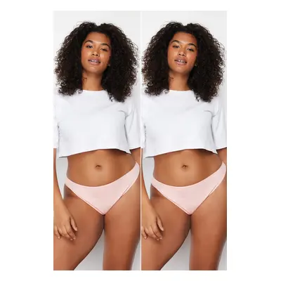 Trendyol Curve Lilac-Pink 2-Pack Cotton Plus Size Panties