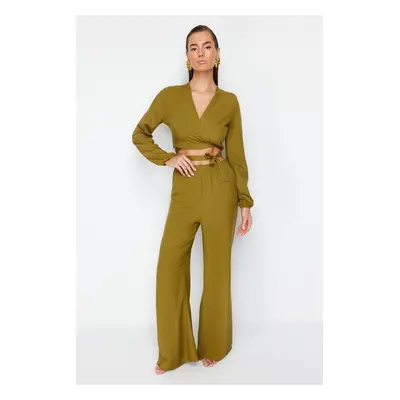 Trendyol Green Woven Blouse Trousers Set