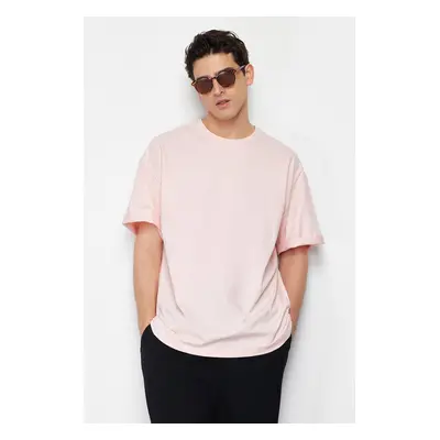 Trendyol Powder Oversize/Wide Cut Basic 100% Cotton T-Shirt