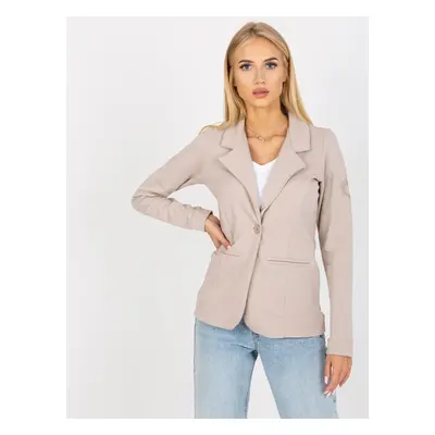 Women's beige cotton jacket with OH BELLA fastening