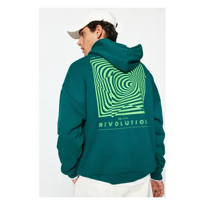 Trendyol Dark Green Oversize/Wide Cut Fleece Inside/Warm Sweatshirt