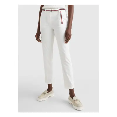 White Women's Cropped Chino Pants Tommy Hilfiger - Women