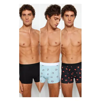 Trendyol 3-Pack Multicolored Animal Patterned-Flat Pack Couple Boxer