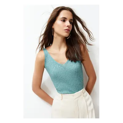 Trendyol Green Crop Knitwear Blouse