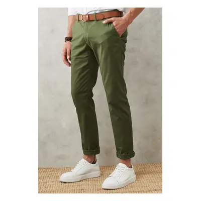 AC&Co / Altınyıldız Classics Men's Khaki Slim Fit Slim Fit Fitted Chino Pants with Side Pockets.