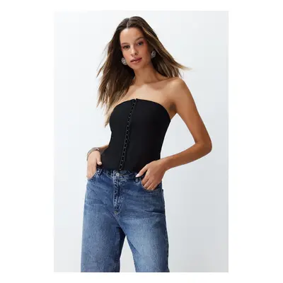 Trendyol Black Fitted Woven Bustier