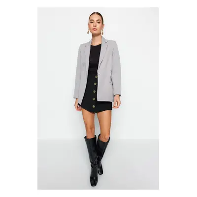 Trendyol Light Gray Regular Lined Woven Blazer Jacket