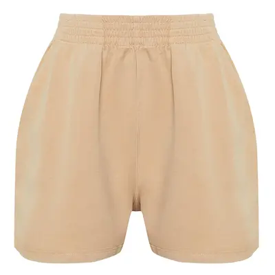 Trendyol Beige 100% Tencel™ Elastic Waist Denim Shorts