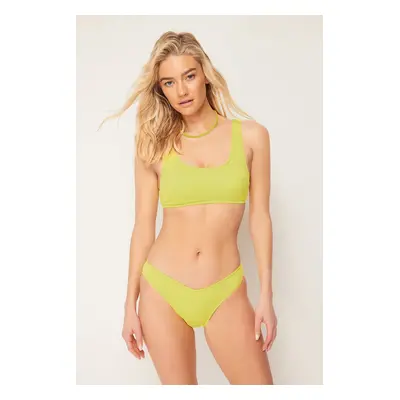 Trendyol Green Textured Regular Bikini Bottom