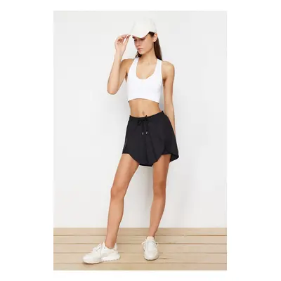 Trendyol Black 2-Layer Knitted Sports Shorts with Inside Shorts