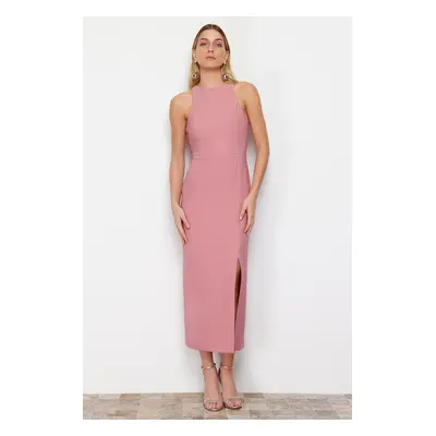 Trendyol Dusty Rose A-Line Halter Neck Maxi Pencil Skirt Woven Dress