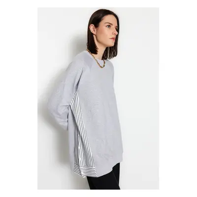 Trendyol Grey Oversize Woven Piece Knitted Tunic