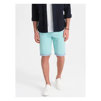 Ombre Men's chinos shorts with denim trim