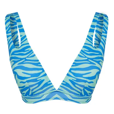 Trendyol Zebra Patterned Triangle Cut Out/Windowed Bikini Top