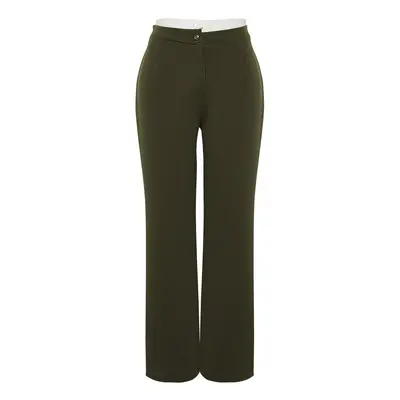 Trendyol Curve Khaki Waist Detailed Knitted Trousers