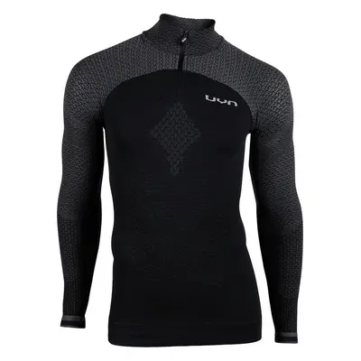 UYN Men's Running Alpha OW Shirt LS Zip Up - Black-Grey