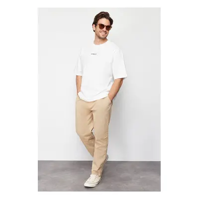 Trendyol Limited Edition Mink Regular Fit Pleat Detailed Soft Touch Chino Trousers