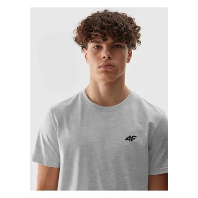 Men's Plain T-Shirt Regular 4F - Grey