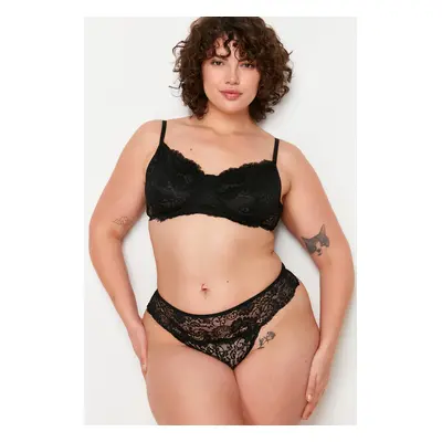 Trendyol Curve Black Lace Underwear Set