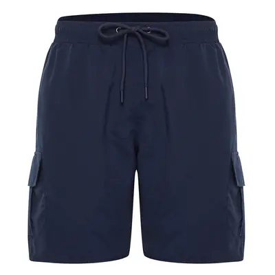 Trendyol Navy Blue Standard Size Swim Shorts with Cargo Pocket