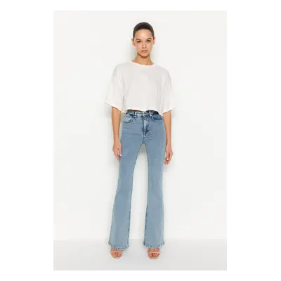 Trendyol Blue High Waist Flare Jeans