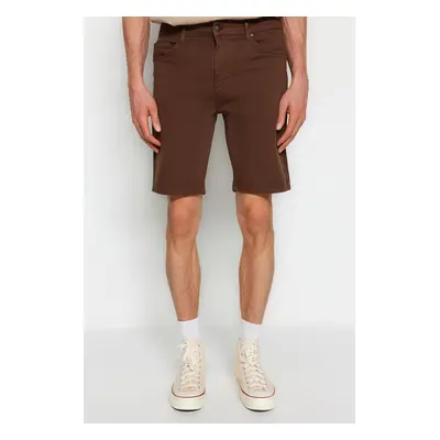 Trendyol Brown Regular Fit Flexible Fabric Denim Jeans Shorts & Bermuda