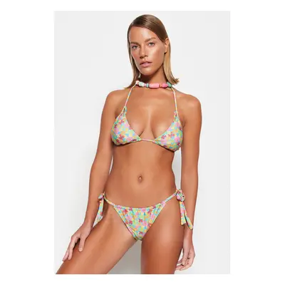 Trendyol virágmintás alagút magas lábú bikini alsó