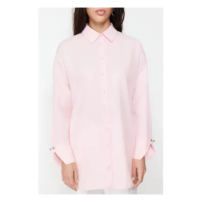 Trendyol Light Pink Cuff Detailed Woven Shirt