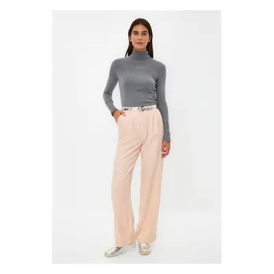 Trendyol Powder Wide Leg/Wide Leg Pleated Woven Trousers