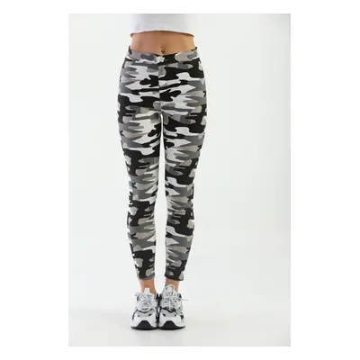 BİKELİFE White Camouflage Pattern Gabardine Leggings Pants