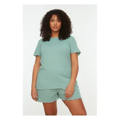 Trendyol Curve Mint Knitted Pajama Set