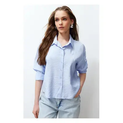 Trendyol Light Blue Aerobin Fabric Regular Regular Fit Woven Shirt