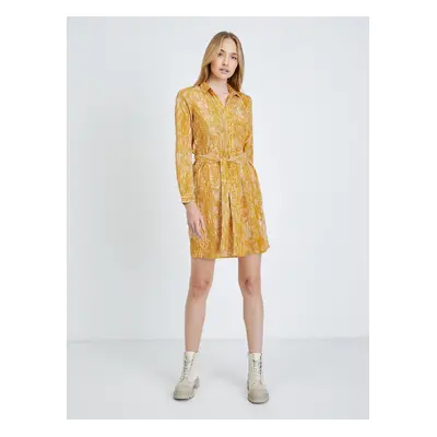 Yellow patterned shirt dress VERO MODA Vibe