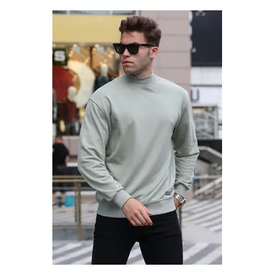 Madmext Mint Green Turtleneck Sweatshirt