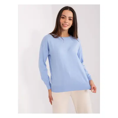 Light blue classic sweater with cuffs