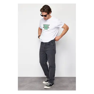 Trendyol Anthracite Baggy/ 90's Straight Fit Jeans Loose Denim Trousers