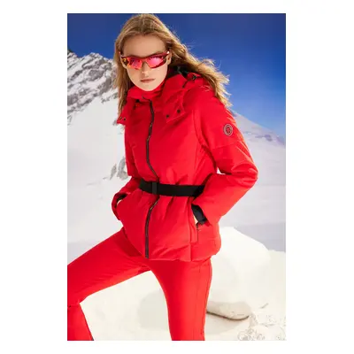 Trendyol Red Winter Essentials/Ski kollekció kapucnis vízálló pufferdzseki