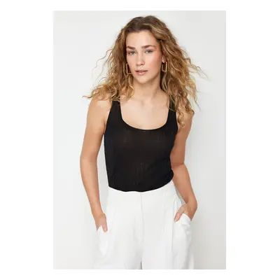 Trendyol Black Silvery Thread Knitwear Blouse