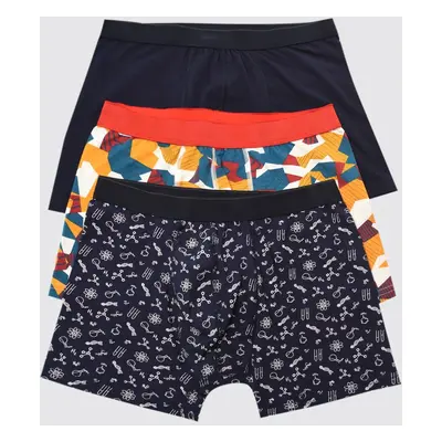 Trendyol Multi Color mintás Mix-Plain pamut csomag boxer