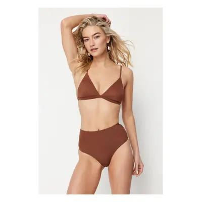 Trendyol Brown High Waist Regular Bikini Bottom