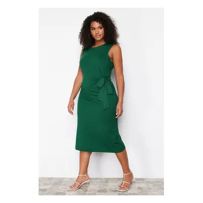 Trendyol Curve Green Faux Lace Detailed Knitted Dress