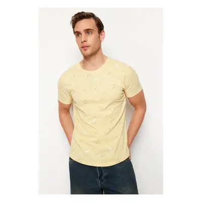 Trendyol Yellow Regular Cut Patterned T-Shirt