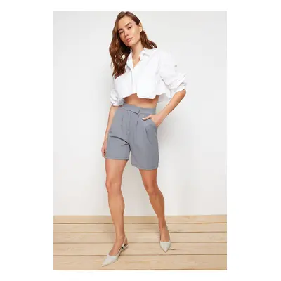 Trendyol Gray Pleated Velcro Closure Shorts & Bermuda