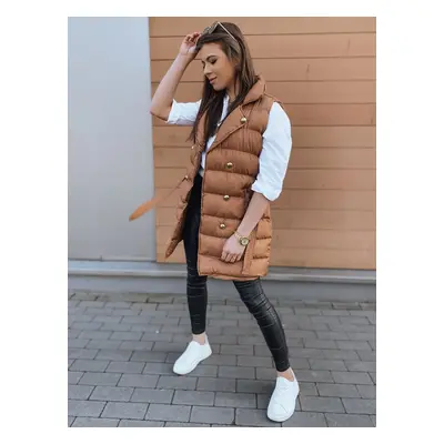 Women's double-breasted vest KESJA chocolate Dstreet z