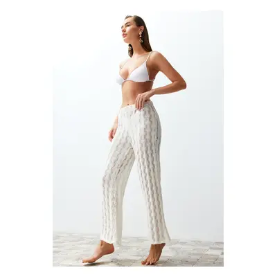 Trendyol White Knitwear Look Trousers